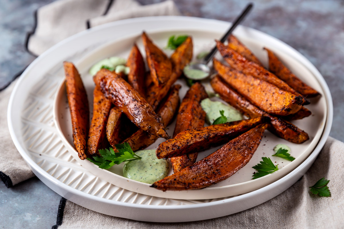 Sumac Sweet Potato Wedges The Lebanese Plate